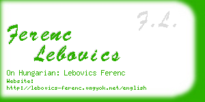 ferenc lebovics business card